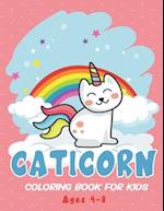 Caticorn Coloring Book for Kids Ages 4-8