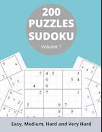 200 Sudoku Puzzles: Vol 1 | Easy, Medium, Hard & Very Hard 