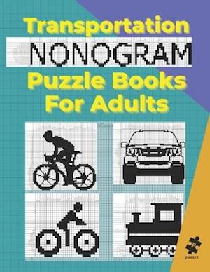 Transportation Nonogram Puzzle Books For Adults : Hanjie Picross Japanese Griddlers Logic Puzzles Book Black and White