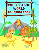 PREHISTORIC WORLD - COLORING BOOK : Fantastic Dinosaur Coloring Book for Boys, Girls, Toddlers, Preschoolers, Kids 2-4, 4-8 (Dinosaur Books) 