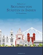 Malbuch mit Skylines von Städten in Indien für Erwachsene