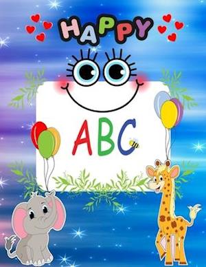 Happy ABC: Alphabet Handwriting Practice Workbook for Kids with Coloring Pages