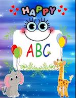 Happy ABC: Alphabet Handwriting Practice Workbook for Kids with Coloring Pages 