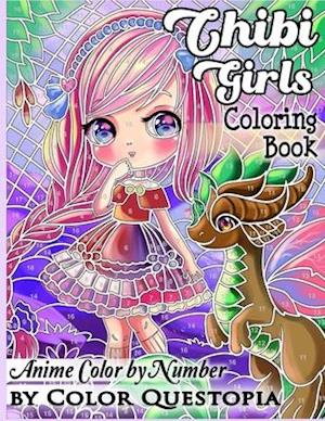 Chibi Girls Coloring Book Anime Color by Number