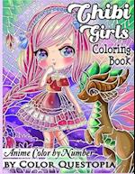 Chibi Girls Coloring Book Anime Color by Number