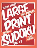 Puzzle Cloud Large Print Sudoku Vol 3 (200 Puzzles, Hard+)