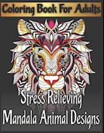 Coloring book for adults stress relieving mandala animal designs