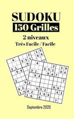 Sudoku 150 Grilles 2 Niveaux - Très Facile et Facile - Septembre 2020