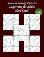 Samurai Sudoku Puzzles - Large Print for Adults - Hard Level - N°55