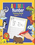 Animal Number Tracing Book Ages 3 - 5