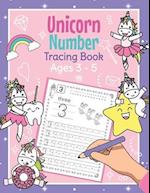 Unicorn Number Tracing Book Ages 3 - 5