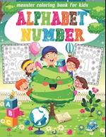 Number Alphabet Monster Number Coloring Book for Kids