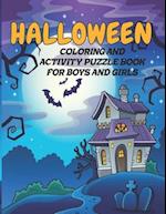 Halloween Coloring and Activity Puzzle Book for Boys and Girls