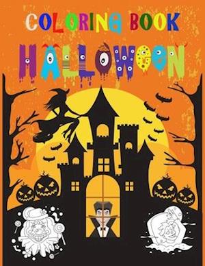 COLORING BOOK HALLOWEEN: Coloring Book for Kids: Halloween Designs Including Witches, Ghosts, Pumpkins, Haunted Houses, and More