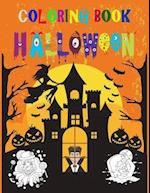 COLORING BOOK HALLOWEEN: Coloring Book for Kids: Halloween Designs Including Witches, Ghosts, Pumpkins, Haunted Houses, and More 