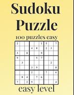 SUDOKU PUZZLE - easy level: 100 easy sudoku levels with answers - sudoku puzzle easy - Sudoku puzzle for beginners - sudoku puzzle books for adults -