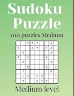 SUDOKU PUZZLES - Medium level: 100 puzzles Medium With answers - sudoku puzzles medium - sudoku puzzles book - sudoku puzzles for adults - sudoku puzz