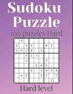 SUDOKU PUZZLE - Hard level: 100 Hard sudoku levels with answers - sudoku puzzle hard - sudoku puzzle books for adults - sudoku puzzle books hard - Su