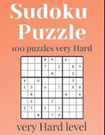 SUDOKU PUZZLE - Very Hard level: 100 Very Hard sudoku levels with answers - sudoku puzzle books for adults - sudoku Very Hard - sudoku puzzle books v