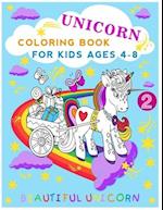 unicorn coloring book for kids ages 4-8 beautiful unicorn