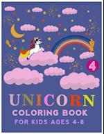 unicorn coloring book for kids ages 4-8