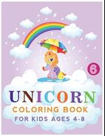 unicorn coloring book for kids ages 4-8