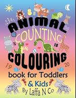 Animal Counting Colouring Book For Toddlers & Kids