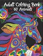 Adult Coloring Book 60 Animals