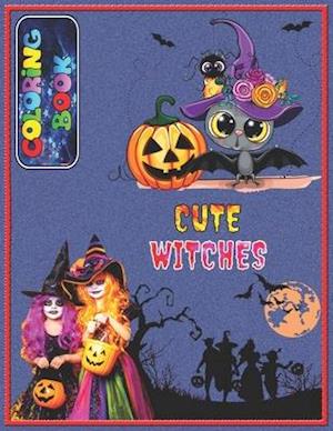 Cute Witches Coloring Book