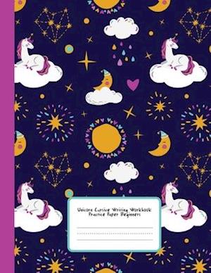 Unicorn Cursive Writing Workbook Practice Paper Beginners