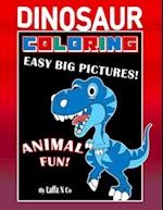 Dinosaur Coloring Easy Big Pictures Animal Fun