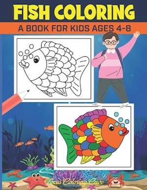 Fish Coloring Book for Kids Ages 4-8