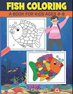 Fish Coloring Book for Kids Ages 4-8