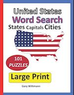 United States Word Search, States, Capitals, Cities