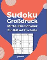 Sudoku Großdruck Mittel Bis Schwer Ein Rätsel Pro Seite