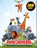 WIld Animal Coloring Book Stress Relieving Animal Designs