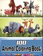 100 Animal Coloring Book