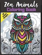 Zen Animals Coloring Book: 50 Animal Designs For Relaxation and Stress Relief 