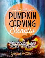 Monster Themed Pumpkin Carving Stencils: 11 Monster Pumpkin Carving Patterns for Halloween (4 Easy, 5 Medium, 2 Hard) 
