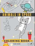 Animals in Space Coloring Book for Kids