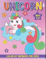 Unicorn Color By Numbers for Kids Ages 4-8