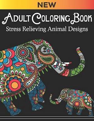 Adult coloring book Stress Relieving Animal Designs