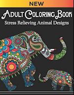 Adult coloring book Stress Relieving Animal Designs