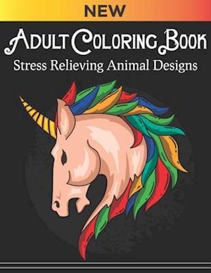 Adult coloring book Stress Relieving Animal Designs