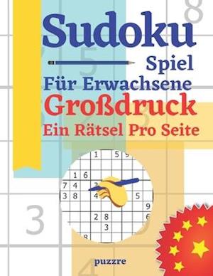 Sudoku Spiel Für Erwachsene Großdruck Ein Rätsel Pro Seite