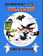 Los simpáticos monstruos Halloween Libro de colorear