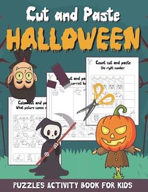 Cut and Paste Halloween - Puzzles Activity Book for Kids