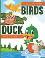 Birds - Duck Coloring Book for Kids Ages 4-8