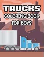 Trucks Coloring Book For Boys