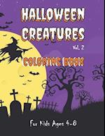 Halloween Creatures Coloring Book for Kids Ages 4-8